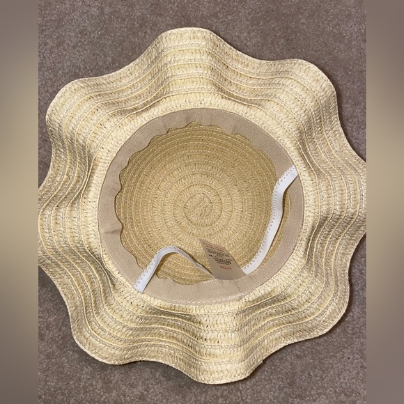 Kids woven straw sun hat with ribbon 41 cm size - Picture 3 of 8